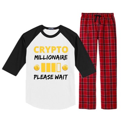 Cryptocurrency Millionaire Loading Please Wait Funny Raglan Sleeve Pajama Set