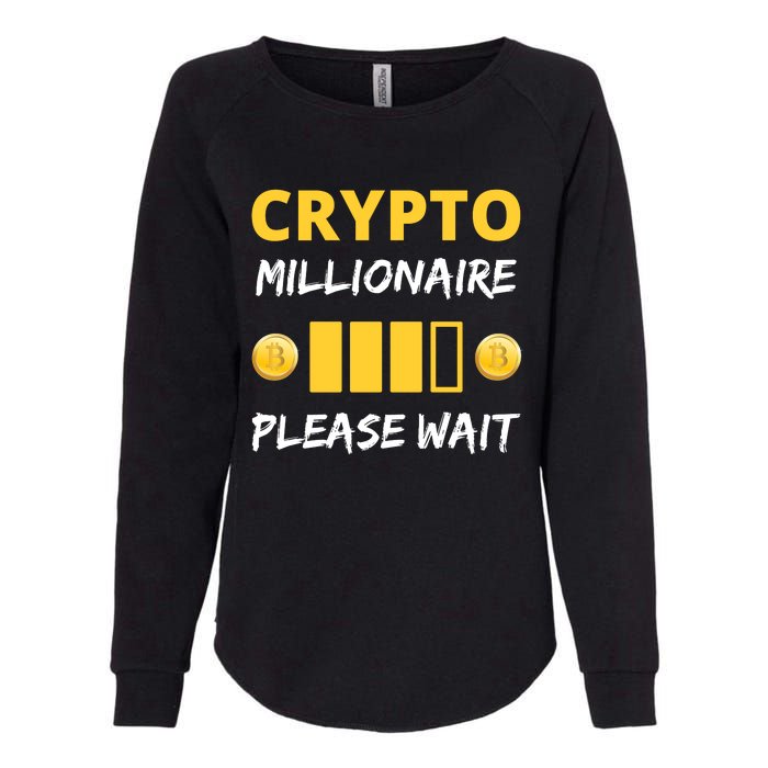 Cryptocurrency Millionaire Loading Please Wait Funny Womens California Wash Sweatshirt