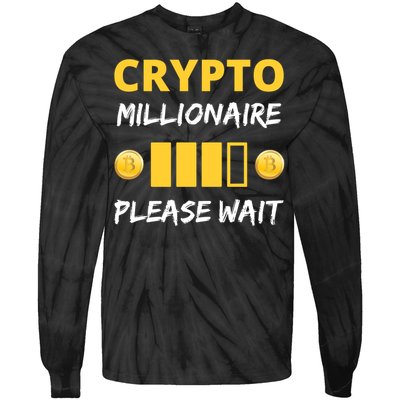 Cryptocurrency Millionaire Loading Please Wait Funny Tie-Dye Long Sleeve Shirt