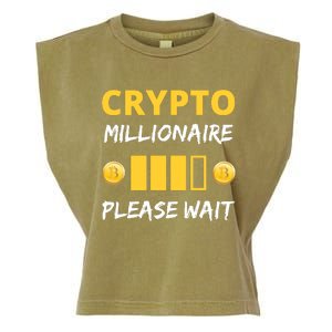 Cryptocurrency Millionaire Loading Please Wait Funny Garment-Dyed Women's Muscle Tee