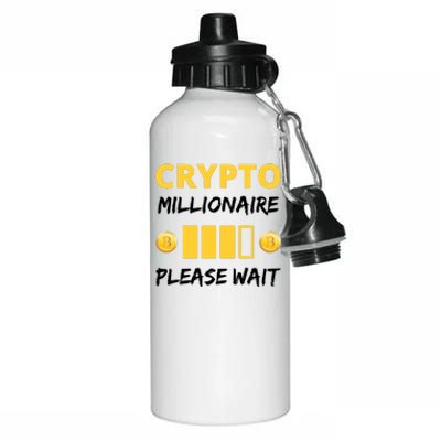 Cryptocurrency Millionaire Loading Please Wait Funny Aluminum Water Bottle