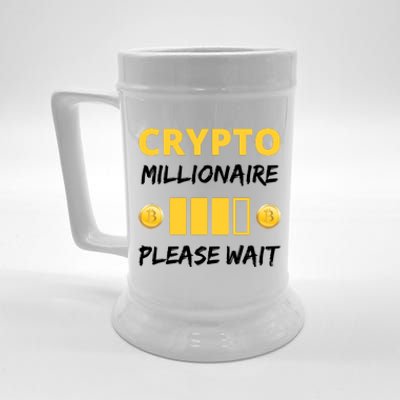 Cryptocurrency Millionaire Loading Please Wait Funny Beer Stein