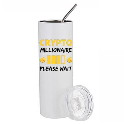 Cryptocurrency Millionaire Loading Please Wait Funny Stainless Steel Tumbler