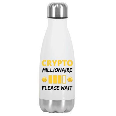 Cryptocurrency Millionaire Loading Please Wait Funny Stainless Steel Insulated Water Bottle