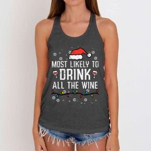 Christmas Most Likely Funny Xmas Family Women Adult Mom Women's Knotted Racerback Tank