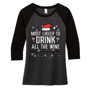 Christmas Most Likely Funny Xmas Family Women Adult Mom Women's Tri-Blend 3/4-Sleeve Raglan Shirt