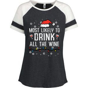 Christmas Most Likely Funny Xmas Family Women Adult Mom Enza Ladies Jersey Colorblock Tee