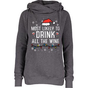 Christmas Most Likely Funny Xmas Family Women Adult Mom Womens Funnel Neck Pullover Hood