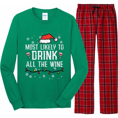 Christmas Most Likely Funny Xmas Family Women Adult Mom Long Sleeve Pajama Set