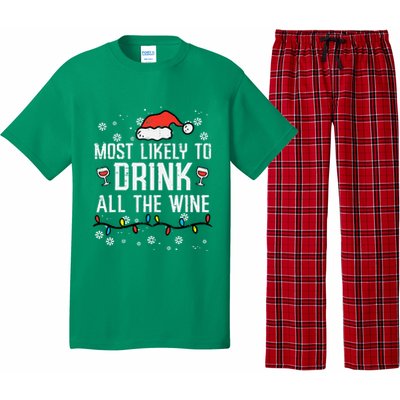 Christmas Most Likely Funny Xmas Family Women Adult Mom Pajama Set