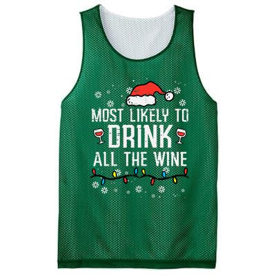 Christmas Most Likely Funny Xmas Family Women Adult Mom Mesh Reversible Basketball Jersey Tank