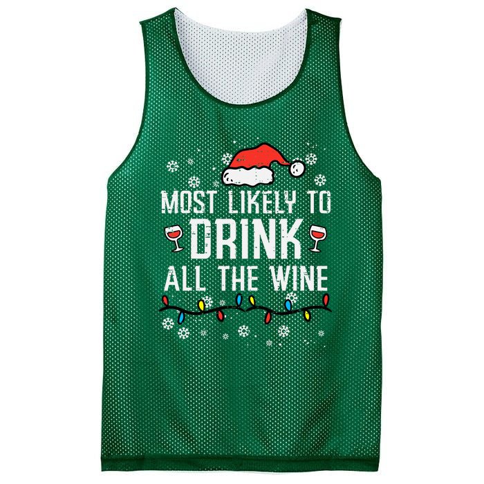 Christmas Most Likely Funny Xmas Family Women Adult Mom Mesh Reversible Basketball Jersey Tank