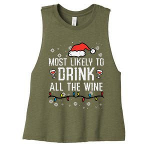 Christmas Most Likely Funny Xmas Family Women Adult Mom Women's Racerback Cropped Tank