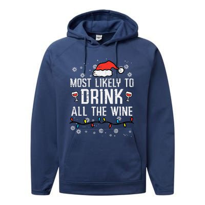 Christmas Most Likely Funny Xmas Family Women Adult Mom Performance Fleece Hoodie