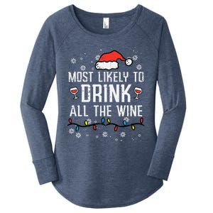 Christmas Most Likely Funny Xmas Family Women Adult Mom Women's Perfect Tri Tunic Long Sleeve Shirt