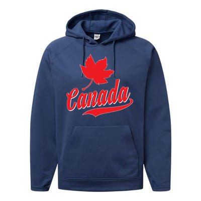 Canadian Maple Leaf Country Canada Performance Fleece Hoodie