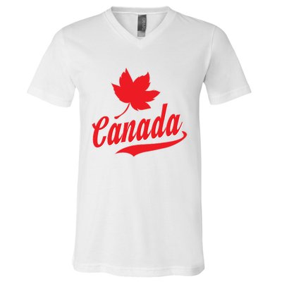 Canadian Maple Leaf Country Canada V-Neck T-Shirt