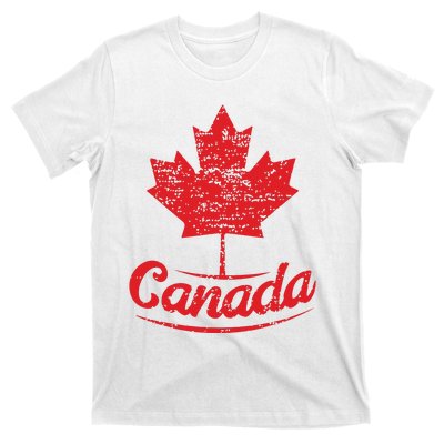 Canada Maple Leaf Proud Vintage Retro Canadian Flag T-Shirt