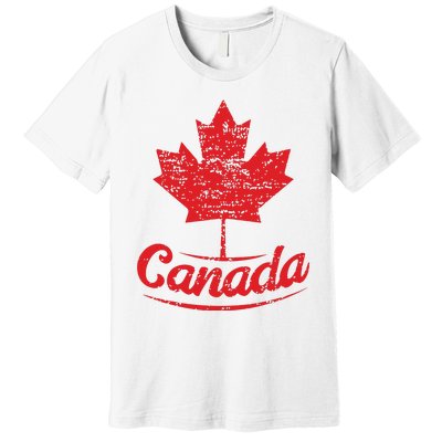 Canada Maple Leaf Proud Vintage Retro Canadian Flag Premium T-Shirt