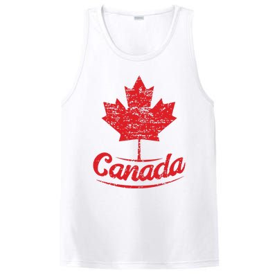 Canada Maple Leaf Proud Vintage Retro Canadian Flag PosiCharge Competitor Tank