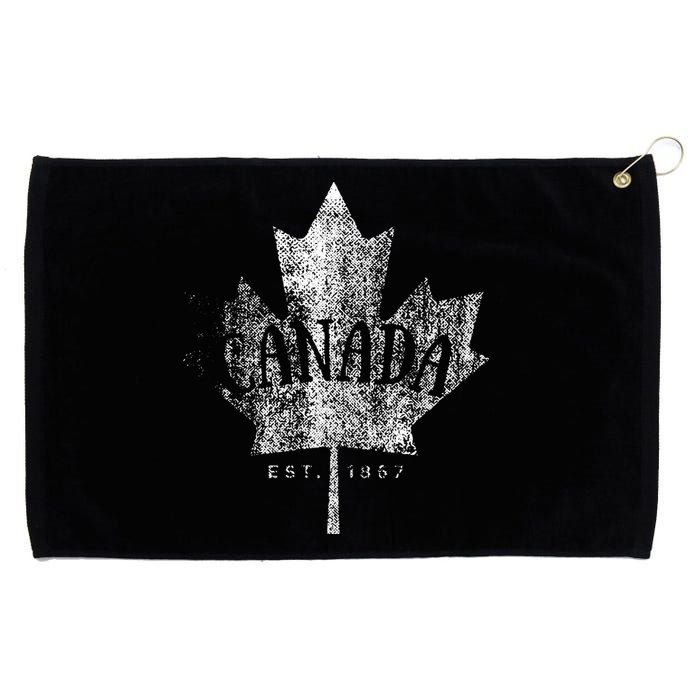 Canada Maple Leaf Canada Est 1867 Vintage Script Grommeted Golf Towel