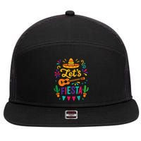 Cinco Mayo Lets Fiesta Girl Mexican Funny Squad 7 Panel Mesh Trucker Snapback Hat