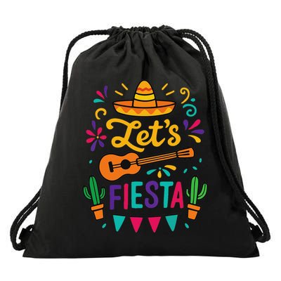 Cinco Mayo Lets Fiesta Girl Mexican Funny Squad Drawstring Bag