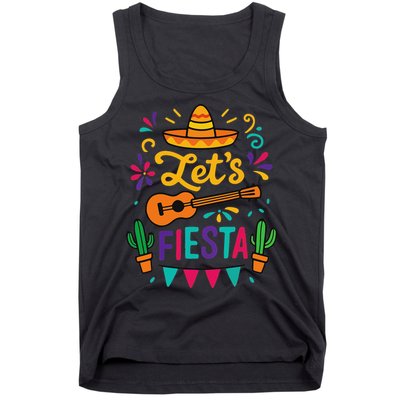 Cinco Mayo Lets Fiesta Girl Mexican Funny Squad Tank Top