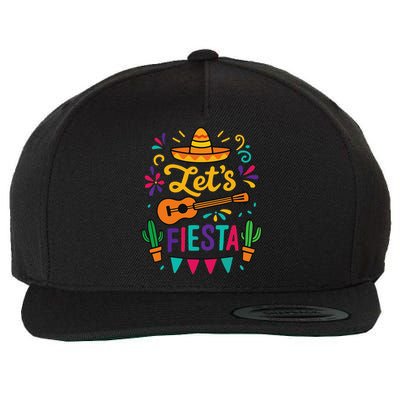 Cinco Mayo Lets Fiesta Girl Mexican Funny Squad Wool Snapback Cap