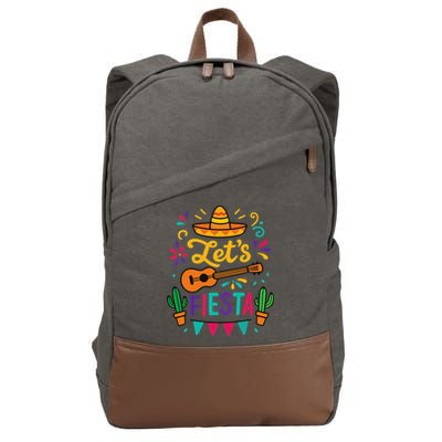 Cinco Mayo Lets Fiesta Girl Mexican Funny Squad Cotton Canvas Backpack
