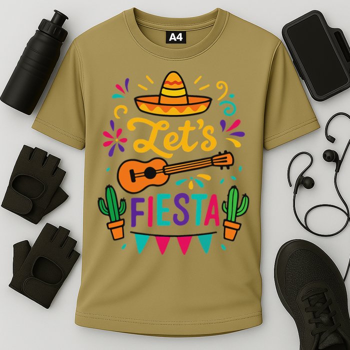 Cinco Mayo Lets Fiesta Girl Mexican Funny Squad Cooling Performance Crew T-Shirt