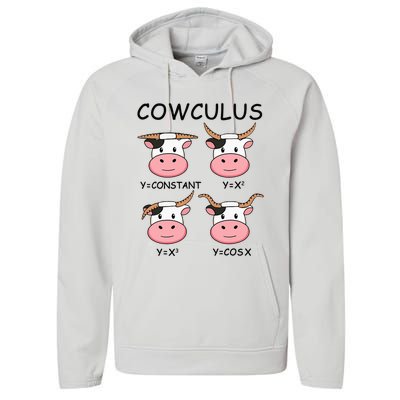 Cowculus Math Lovers Funny Cow Calculus Math Teacher Gift Performance Fleece Hoodie