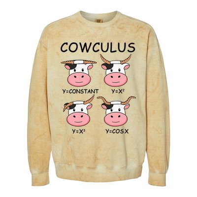 Cowculus Math Lovers Funny Cow Calculus Math Teacher Gift Colorblast Crewneck Sweatshirt