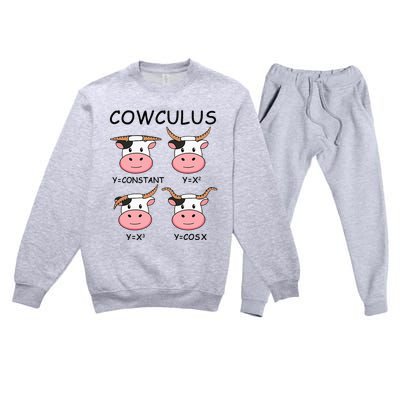 Cowculus Math Lovers Funny Cow Calculus Math Teacher Gift Premium Crewneck Sweatsuit Set