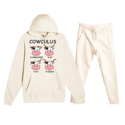 Cowculus Math Lovers Funny Cow Calculus Math Teacher Gift Premium Hooded Sweatsuit Set