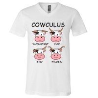 Cowculus Math Lovers Funny Cow Calculus Math Teacher Gift V-Neck T-Shirt