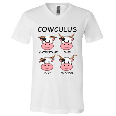 Cowculus Math Lovers Funny Cow Calculus Math Teacher Gift V-Neck T-Shirt