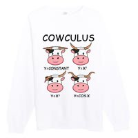 Cowculus Math Lovers Funny Cow Calculus Math Teacher Gift Premium Crewneck Sweatshirt