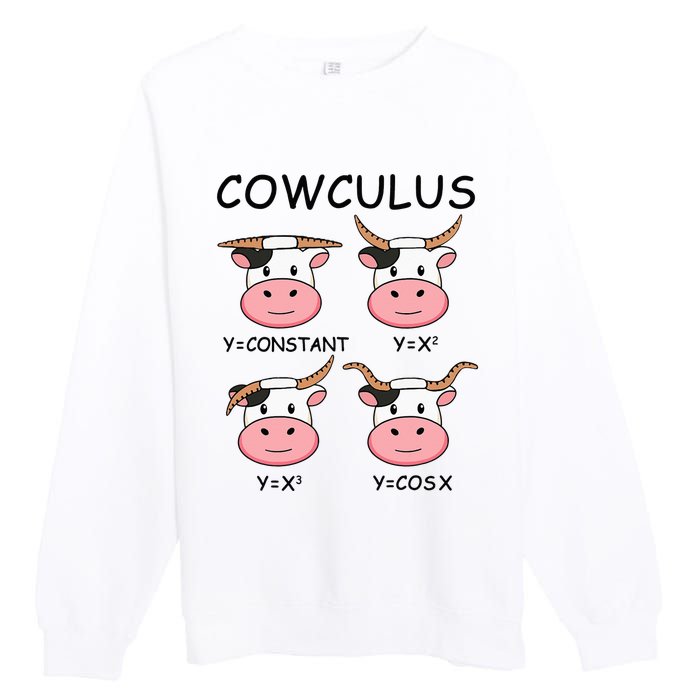 Cowculus Math Lovers Funny Cow Calculus Math Teacher Gift Premium Crewneck Sweatshirt