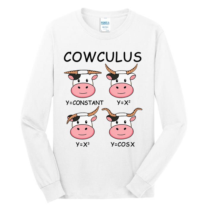 Cowculus Math Lovers Funny Cow Calculus Math Teacher Gift Tall Long Sleeve T-Shirt