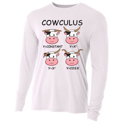 Cowculus Math Lovers Funny Cow Calculus Math Teacher Gift Cooling Performance Long Sleeve Crew