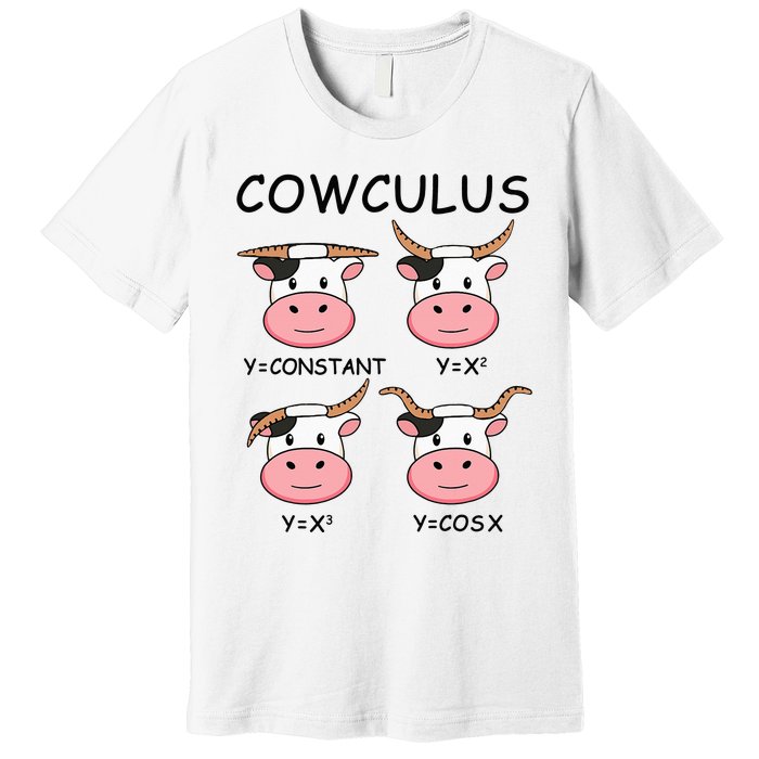 Cowculus Math Lovers Funny Cow Calculus Math Teacher Gift Premium T-Shirt