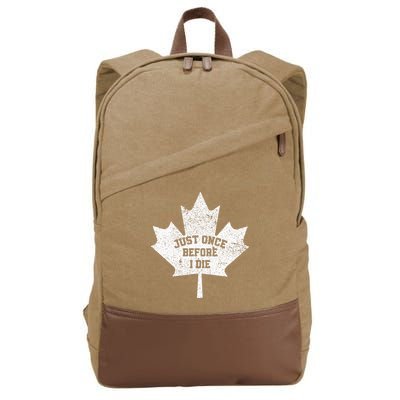 Canada Maple Leaf Vintage Just Once Before I Die Toronto Cotton Canvas Backpack