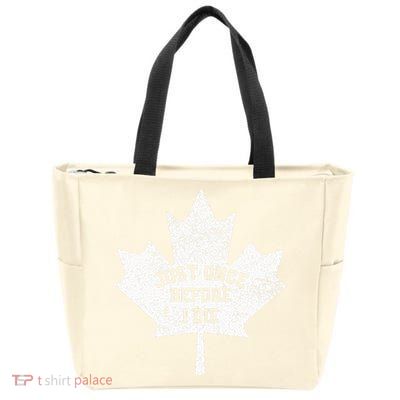 Canada Maple Leaf Vintage Just Once Before I Die Toronto Zip Tote Bag