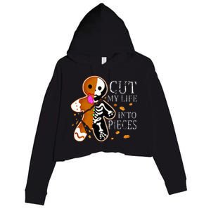 Cut My Life Into Pieces Gingerbread Christmas Crop Fleece Hoodie