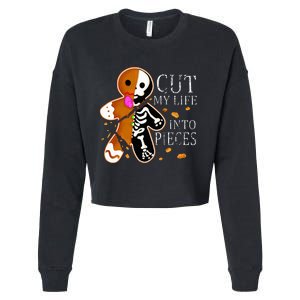 Cut My Life Into Pieces Gingerbread Christmas Cropped Pullover Crew