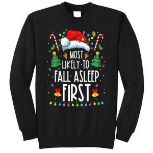 Christmas Most Likely To Fall Asleep First Funny Xmas Family Sweatshirt