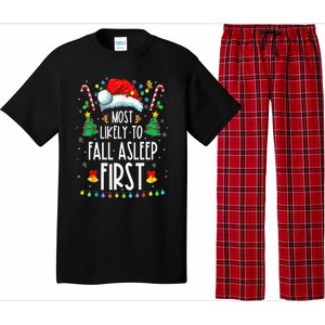 Christmas Most Likely To Fall Asleep First Funny Xmas Family Pajama Set