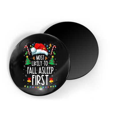 Christmas Most Likely To Fall Asleep First Funny Xmas Family Magnet