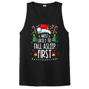 Christmas Most Likely To Fall Asleep First Funny Xmas Family PosiCharge Competitor Tank